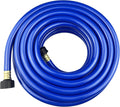 PVC Garden Hose 1/2 Inch, Flexible Water Hose with Male and Female Fittings, No Leaking, Heavy Duty, for Household, Outdoors, Lawns, Patio (50 FT, Blue, Plastic Fittings)