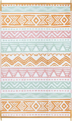Lahome Outdoor Rug Waterproof, 5x8ft Reversible Outdoor Plastic Straw Rug for Camping Patio, RV Outdoor Rugs Outside, Outdoor Carpet for Porch Deck Backyard Balcony Picnic(Pink/Orange,5'x 8')