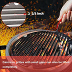 Vankey Cooking Grill Grate Lifter, Carbon Steel Grill Grate Lifter Gripper for Kamado Joe, Big Size Green Egg, Primo Charcoal Grill and Gas Grills
