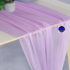 MDS 25 Pack 10ft Chiffon Table Runner 29 x 120 Inches Sheer Wedding Runner Romantic Rustic Table Runner for Wedding Decorations, Birthday Parties, Bridal Shower Party Arch Decor - Orchid