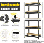 PrimeZone 32"W x 16"D x 63" H Storage Shelves - 2 Pack 5 Tier Adjustable Garage Storage Shelving, Heavy Duty Metal Storage Organizer Utility Rack Shelf Unit for Warehouse Pantry Closet Kitchen, Black