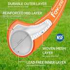Fevone 50 ft x 5/8" Heavy Duty Garden Hose, Drinking Water Safe, Flexible & Kink-Free Hybrid Polymer Water Hose, Lightweight Outdoor Hose with 3/4" Solid Aluminum Fittings