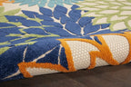 Nourison Aloha Indoor/Outdoor Multicolor 2'3" x 12' Area Rug, Tropical, Botanical, Easy Cleaning, Non Shedding, Bed Room, Living Room, Dining Room, Deck, Backyard, Patio (2x12)