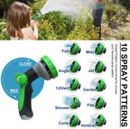 50Ft Metal Garden Hose durable stainless steel Water Hose, flexible, lightweight hose is resistant to kinks and tangles.With 10-way nozzle, strong 3/4” metal fittings, and a Stop Valve.