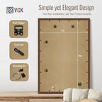 VCK 27x40 Picture Frame Set of 4 - Brown, Gallery-Quality Wood Poster Frames, 1.1-Inch Wide Border, Polished Plexiglass, Vertical or Horizontal Wall Display for Photo/Art/Prints, Brown