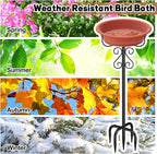 Bird Bath for Outside, 40In Freestanding Birdbaths & Birdfeeder with Removable Bowl, Stable Metal Stake for Outdoors Garden Patio Yard Lawn Decor (Brown)