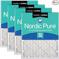 Nordic Pure 18x24x1 (Actual Size: 17 1/2 x 23 1/2 x 3/4) Pleated Air Filters MERV 14 Plus Carbon 4 Pack