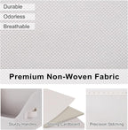WUIKE Closet Storage Bins, Large Trapezoid Storage Boxes with Handles, Fabric Storage Baskets for Organizing Clothes, Sheets, Blankets, Decorative Storage Bins, White & Beige