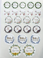 Custom Stickers for Weddings, Birthdays & Businesses - Personalized Labels with Your Logo - Waterproof, Fade and Heat Resistant - Pack of 100-1000 (Wreath G, 4 Inch)