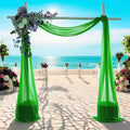 MDS Halloween Chiffon Draping Fabric - 2 Panel, 30" Wide x 30ft Long - Sheer Spooky Arbor & Canopy Drapery for Haunted House Backdrops, Party Ceilings, DIY Costumes & Themed Events - Green