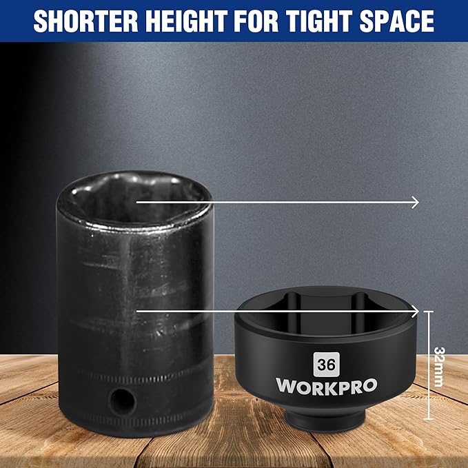 WORKPRO 36mm Oil Filter Socket Wrench, Oil Filter Removal Tool, Oil Filter Change Set, Ideal for Some Ford F250, BMW, Mini, Volvo, Audi, VW, Porsche Vehicles