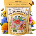 Seedboy Wildflowers for Pollinators Seed Mix – 8 oz Bulk Wildflower Seeds - 160,000+ Non-GMO Annual and Perennial Seeds for Bees Butterflies Hummingbirds – 47 Varieties Wild Flowers for Planting (8oz)