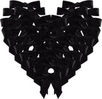 50pcs 1-1/2" Mini Black Satin Ribbon Bows Without Twist Ties for Crafts Gift Wrapping Packing Christmas Decoration (Black)