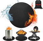 36'' Fire Pit Mat for Solo Stove Bonfire, Round Grill Mats for Outdoor Grill Fireproof Waterproof BBQ Grill Mat for Solo Stove Accessories, Grill Matt for Outdoor Grill Deck Protector