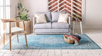 Unique Loom Outdoor Traditional Collection Area Rug - Antique (7' 1" x 10' Rectangle, Teal/ Gray)