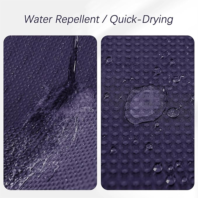 Purple Shower Curtain - Waffle Weave Fabric Heavy Duty Shower Curtain for Bathroom, Water Repellent Weighted 256GSM Hotel Quality Machine Washable Bath Curtains with 12 Hooks, 72Wx72H