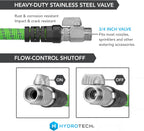 HydroTech 50 ft Expandable Garden Hose - Pro Series, 2x Max Flow, 3/4" No-Kink Flexibility, Lightweight Hose for Lawn, Garden, Car Washing, Deck and Patio Cleaning