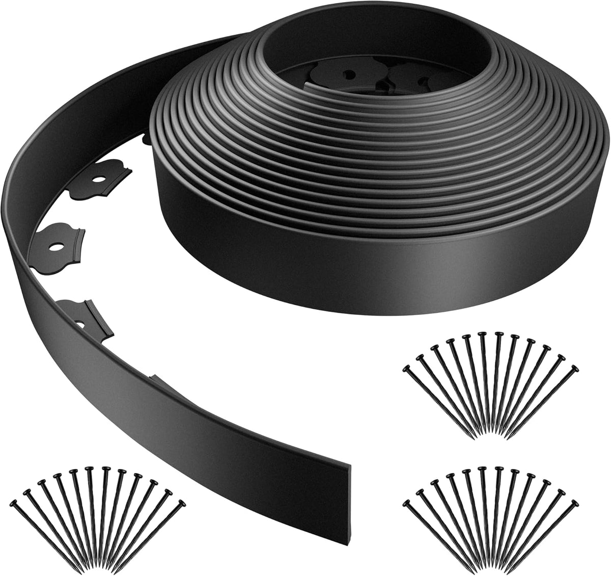 AGTEK Garden Edging 40FT Landscape Edging Kit 2 Inch Height Plastic Garden Border No Dig Lawn Border for Yard Flower Bed with 36 Stakes