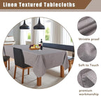 Fitable Faux Linen Tablecloth Rectangle 60 x 120 Inch - Rustic Fabric Table Cloth for 8 Foot Tables, Stone Faux Burlap Table Cover for Kitchen Dining, Party, Farmhouse