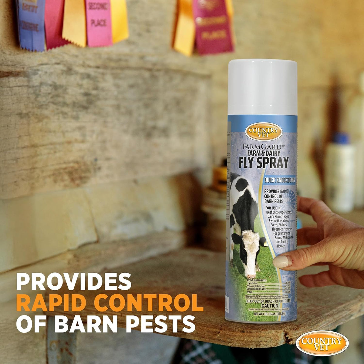 County Vet FarmGard Farm and Dairy Fly Spray -16 oz - (Case of 6) - 349316CVB - Provides Rapid Control of Barn Pests