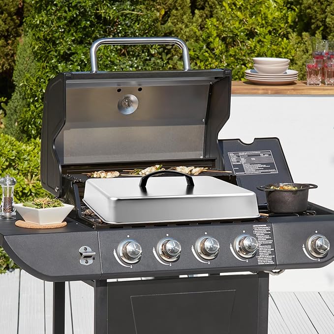 Rectangular Basting Cover, Stainless Steel Grill Cover Lid for Outdoor Cooking, 13"(L) x 11.2"(W) x 2.5"(H), Cheese Melting Dome, Keeps Cooked Food Warm, 1 Pack
