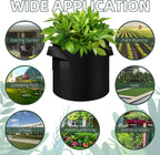 150-Pack 7 Gallon Grow Bags Bulk, Heavy Duty Thickened Nonwoven Fabric Pots with Handles, Felt Breathable Planter Bag, Garden Growing Bag for Vegetable Flower Plants Fruits, Black