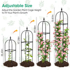 2 Pack Garden Obelisk Trellis for Climbing Plants, 71" Metal Rustproof Plant Support Rose Trellis, Tower Potted Cages for Flowers Fruits Vegetable Vines Indoor & Outdoor, Black(4 Tiers)