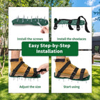 The Lawn Aerator Shoes for Grass, Epoxy Spiked Shoes with 1.65'' Sharp Short Spikes, Garden Grass Loosening Spike Shoes for Epoxy Flooring, 6 - Shoelace Design (Green, 11.8'' x 5.1'')