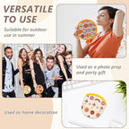 4 Styles Retro Hippie Round Foldable Hand Fan Japanese Foldable Fan Style Handheld Compact Cooling Fans,Round Folding Fan for Outdoor Games,Xmas Decoration,Festival,Party Favors,Travel,Events