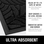 Yimobra Front Door Mat Outdoor Indoor, 60x36 All-Season Waterproof Welcome Mat, All-Weather Outside Entrance Mat, Non-Slip Patio Porch Doormat, Low Profile, Fade Resistant, Black