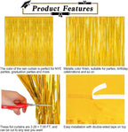 4 Pack 2025 Graduation Party Decorations, 3.28 x 7.05 Feet Gold Grad Curtains, Metallic Gold Backdrop Curtain Class of 2025 Backdrop Party Streamer, Congrad Backdrop Grad Decor 2025
