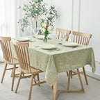 maxmill Flaxy Faux Linen Table Cloth with 2-Tone Slubby Texture Wrinkle Resistant Anti-Shrink Soft Tablecloth for Kitchen Dining Tabletop for Buffet Banquet Parties Rectangle 52 x 70 Inch Sage