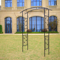 Steel Garden Arch, 6'10" High x 4'11" Wide, Garden Arbor for Various Climbing Plant, Outdoor Garden Lawn Backyard