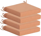 Outdoor Chair Cushions Set of 4,350GSM Fabric,Water-Resistant UV Resistant Weather Resistant with YKK Zippers, Square Corner Patio Chair Cushions with Ties, 20"x20"x3.1",Tangerine