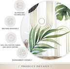 Glawry Boho Blue Green Shower Curtain Mid Century Abstract Tropical Palm Leaf Modern Minimalist Plant Botanical Bathroom Geometric 72Wx72L Inches Bath Accessories Art Home Decor Fabric 12 Pack Hooks