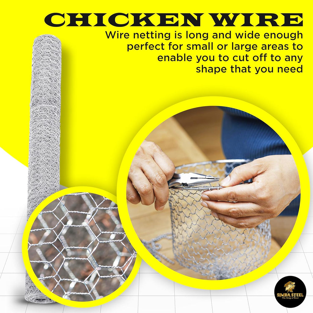 Chicken Wire 36 in x 200 FT x 2” Mesh x 20GA | Poultry Wire Netting | Hot Dipped Galvanized | Chicken Coop, Rabbit Cage, Fence Barrier (36 x 200 x 2)