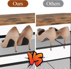 Garden 4 you 5 Tiers Narrow Shoe Rack,Small Space Freestanding Shoe Storage Organizer with Brown Wooden Tabletop,Adjustable Metal Shelf Stackable Shoe Shelf for Entryway Hallway Living Room Closet