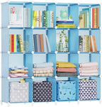 HOMIDEC Cube Storage Organizer 16-Cube Closet Organizer, Portable Closet Organizer Cubes Shelves for Clothes, Bedroom, Wardrobe, Kids Room, Bookshelf for Kids