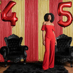 Red Sequin Backdrop Curtain 4 Pieces 2FTx8FT Glitter Photography Backdrop for Party Wedding Birthday Christmas Decorations
