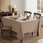 MIULEE Brown Linen Tablecloth 60x104 Inch Rectangle Table Cloth Waterproof,Stain Resistant & Wrinkle Resistant for Dining Party Wedding