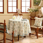 ISAENNE Designer Small Round Tablecloth,Western Linen Colorful Floral Indoor Table Cloth,Wrinkle Resistant Decor Tablecloths for Dining Thanksgiving Kitchen Christmas,Diameter 55"-Serenity B