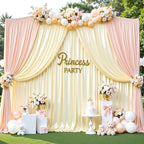 10x10 ft Champagne Glitter Backdrop Curtain for Parties, Wrinkle Free Glitter Photo Backdrop Drapes 2 Panels 5x10FT Shimmer Back Drop Cloth for Wedding Birthday Stage Photography Background Decor