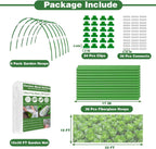 Garden Mesh Netting Kit, 10x33FT Ultra Fine Mesh Netting with 6 Sets Fiberglass Garden Hoops & 24 Clips for Raised Beds Vegetable Flowers Protection Barrier Plant Covers Net