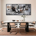 Large Abstract Black And Grey Canvas Wall Art Living Room Wall Decor Paintings Decorations Modern Wall Pictures for Bedrooms Framed Artwork for Walls 31×70IN