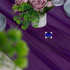 MDS Halloween Chiffon Table Runner - 25 Pack, 29 x 170 Inches, 14ft Each - Sheer Spooky Table Runners for Haunted House Parties, Trick-or-Treat Tables, Witchy Décor, Wedding & Events - Cadbury Purple