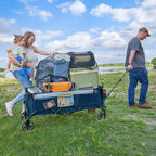 TIMBER RIDGE 51.2'' Extended Collapsible Wagon Cart with Brakes and Cargo Net, 500LBS Heavy Duty Foldable Utility Wagon with Adjustable Handle, 400L Capacity Portable Cart for Camping Sports Shopping