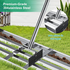 Lawn Leveling Rake, Lawn Leveler Tool with 6.5ft Handle Rakes, 304Stainless Steel Yard Leveling Rake, Heavy Duty Soil Leveling Rakes for Backyard, Garden, Farm, Pasture (35x10inch-6.5FT)