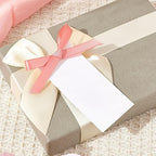 60pcs Place Cards for Table Setting.Name Table Cards Wedding Place Cards with Pink Ribbons. Can be Used for Wedding Banquet Table Decoration and Present Tags for Parties (Pink)