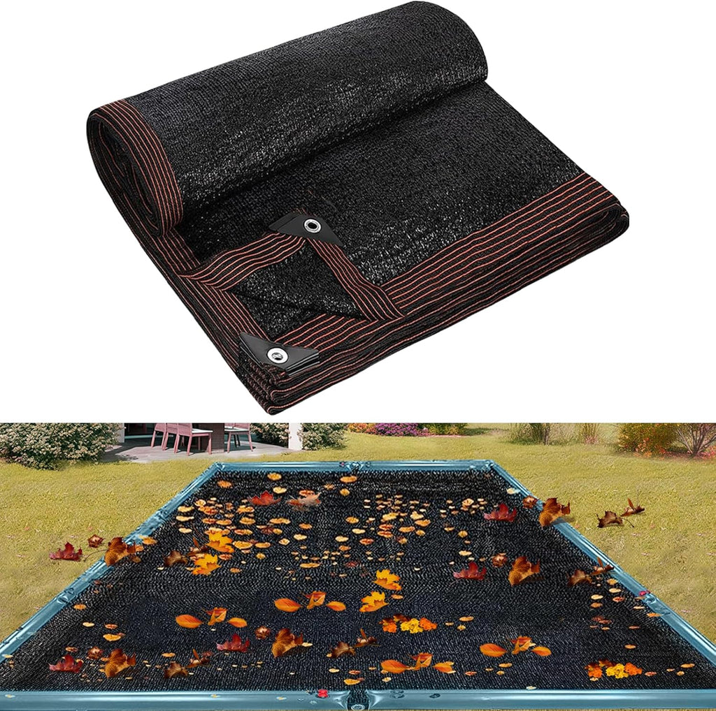 16 x 32FT Pool Leaf Net Cover- Thicken Rectangle Leaf Netting for Inground and Above Ground Swimming Pools Cover with Reinforced Gromments,Winter Above Ground Pool Screen Cover, Catching Leaves