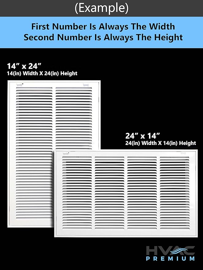 HVAC Premium 8 x 12 Duct Opening Steel Return Air Filter Grille, for 1-inch Filter, Removable Door, Flat Stamped HVAC Vent Cover Grille, Outer Dimensions 10.5 x 14.5